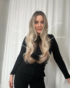 BHBD tape extensions: 35cm,50cm,60cm. Balayage brun neutral ask ljusblond neutral guld 100% äkta hår.