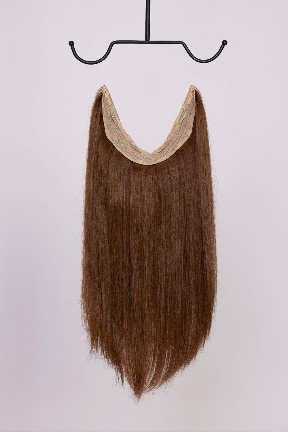 BHBD Hårband: I en varmare brun, 40 cm långt. 100% äkta Remy hår. Kan användas som clip-on, halo eller ponytail.